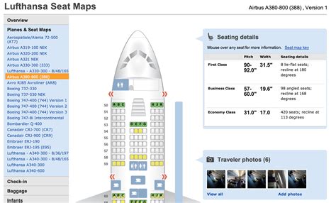 seatguru website.